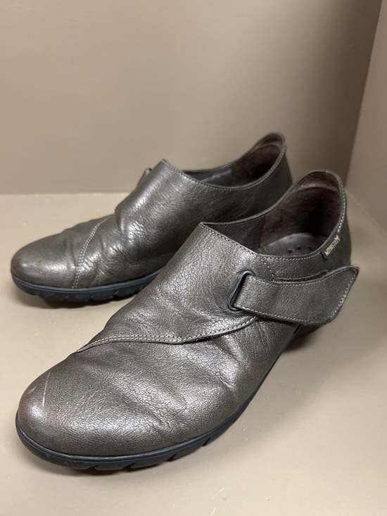 Mephisto Shoes - MEPHISTO Womens Air Jet Walking Loafers Metallic Pewter Grey Hook & Loop Strap